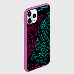 Чехол iPhone 11 Pro матовый НЕОНОВЫЕ ДРАКОНЫ NEON DRAGON, цвет: 3D-фиолетовый — фото 2