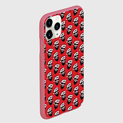 Чехол iPhone 11 Pro матовый Hipster Santa, цвет: 3D-малиновый — фото 2