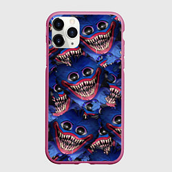 Чехол iPhone 11 Pro матовый Huggy Wuggy: Pattern Face, цвет: 3D-малиновый