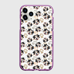 Чехол iPhone 11 Pro матовый Собака Австралийская Овчарка, цвет: 3D-фиолетовый