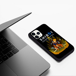 Чехол iPhone 11 Pro матовый Гоку со штангой, Dragon ball, цвет: 3D-черный — фото 2