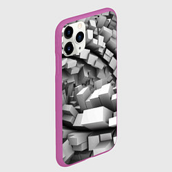 Чехол iPhone 11 Pro матовый Геометрическая объёмная абстракция, цвет: 3D-фиолетовый — фото 2