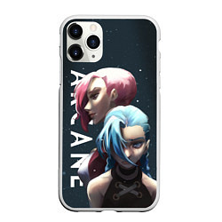 Чехол iPhone 11 Pro матовый Vi and Jinx, цвет: 3D-белый