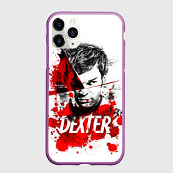 Чехол iPhone 11 Pro матовый Декстер Морган портрет, цвет: 3D-фиолетовый