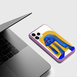 Чехол iPhone 11 Pro матовый Poppy Playtime: Huggy Wuggy, цвет: 3D-фиолетовый — фото 2