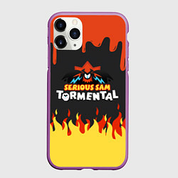 Чехол iPhone 11 Pro матовый Serious Sam Tormental 2D, цвет: 3D-фиолетовый