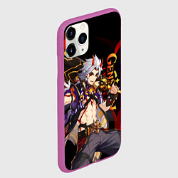 Чехол iPhone 11 Pro матовый GENSHIN IMPACT ИТТО АРАТАКИ, цвет: 3D-фиолетовый — фото 2