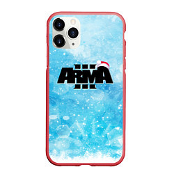 Чехол iPhone 11 Pro матовый ARMA 3 НОВОГОДНЯЯ, цвет: 3D-красный