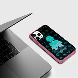 Чехол iPhone 11 Pro матовый Genshin Impact Xiao, цвет: 3D-малиновый — фото 2