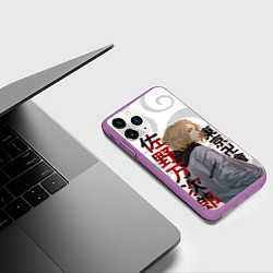 Чехол iPhone 11 Pro матовый TOKYO REVENGERS MICKEY МАЙКИ ДРАКЕН ТАТУ, цвет: 3D-фиолетовый — фото 2