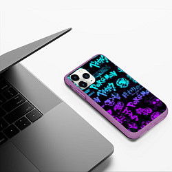 Чехол iPhone 11 Pro матовый ANIME LOGOBOMBING NEON НЕОН ЛОГО АНИМЕ, цвет: 3D-фиолетовый — фото 2