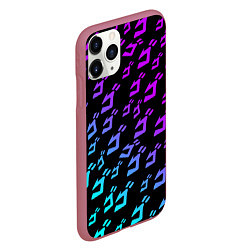 Чехол iPhone 11 Pro матовый JOJOS BIZARRE ADVENTURE NEON PATTERN НЕОН УЗОР, цвет: 3D-малиновый — фото 2