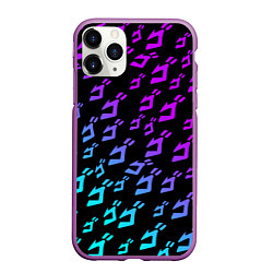 Чехол iPhone 11 Pro матовый JOJOS BIZARRE ADVENTURE NEON PATTERN НЕОН УЗОР, цвет: 3D-фиолетовый