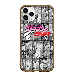 Чехол iPhone 11 Pro матовый JOJOS BIZARRE ADVENTURE ЧЁРНО БЕЛОЕ, цвет: 3D-коричневый