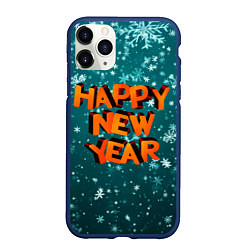 Чехол iPhone 11 Pro матовый HAPPY NEW YEAR 2022 С НОВЫМ ГОДОМ, цвет: 3D-тёмно-синий