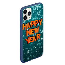 Чехол iPhone 11 Pro матовый HAPPY NEW YEAR 2022 С НОВЫМ ГОДОМ, цвет: 3D-тёмно-синий — фото 2