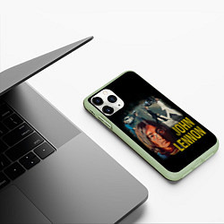 Чехол iPhone 11 Pro матовый The Beatles John Lennon, цвет: 3D-салатовый — фото 2