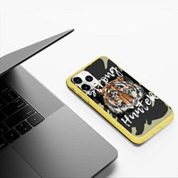 Чехол iPhone 11 Pro матовый Strong tiger, цвет: 3D-желтый — фото 2