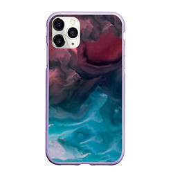 Чехол iPhone 11 Pro матовый Туманная вода, цвет: 3D-светло-сиреневый