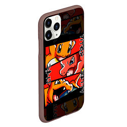 Чехол iPhone 11 Pro матовый РЫЖИЙ ДРАКОН ПОКЕМОНЫ ЧАРМАНДЕР, цвет: 3D-коричневый — фото 2