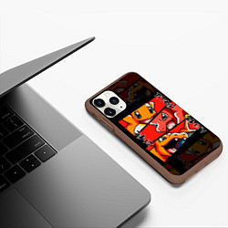 Чехол iPhone 11 Pro матовый РЫЖИЙ ДРАКОН ПОКЕМОНЫ ЧАРМАНДЕР, цвет: 3D-коричневый — фото 2
