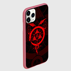 Чехол iPhone 11 Pro матовый СТАЛЬНОЙ АЛХИМИК КРАСНАЯ ЭМБЛЕМА, цвет: 3D-малиновый — фото 2