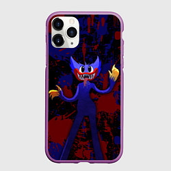 Чехол iPhone 11 Pro матовый Huggy Wuggy: Splashes, цвет: 3D-фиолетовый