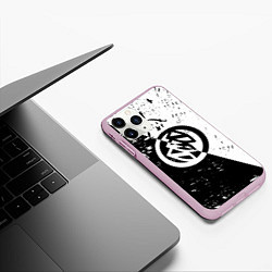 Чехол iPhone 11 Pro матовый Buick Black and White Grunge, цвет: 3D-розовый — фото 2