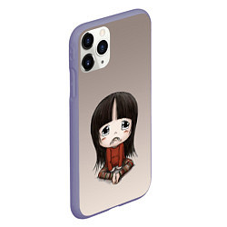 Чехол iPhone 11 Pro матовый Грустная девочка хнычет, цвет: 3D-серый — фото 2