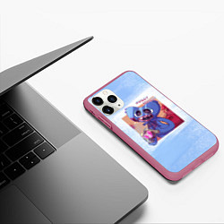 Чехол iPhone 11 Pro матовый POPPY PLAYTIME: HEART, цвет: 3D-малиновый — фото 2