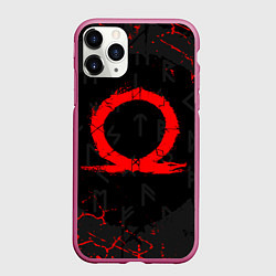 Чехол iPhone 11 Pro матовый GOD OF WAR CRATOS LOGO, цвет: 3D-малиновый