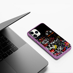 Чехол iPhone 11 Pro матовый КОРОЛЬ И ШУТ ЛОГО РОК ГРУПП, цвет: 3D-фиолетовый — фото 2