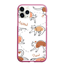 Чехол iPhone 11 Pro матовый Рисунки кошек