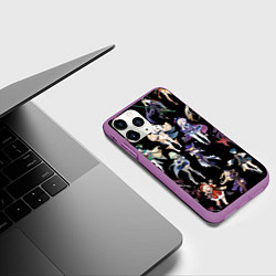 Чехол iPhone 11 Pro матовый GENSHIN IMPACT ПЕРСОНАЖИ ИГРЫ HEROES, цвет: 3D-фиолетовый — фото 2