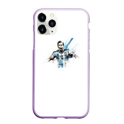 Чехол iPhone 11 Pro матовый Messi Argentina Team, цвет: 3D-сиреневый