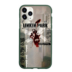 Чехол iPhone 11 Pro матовый Hybrid Theory Live Around The World - Linkin Park, цвет: 3D-темно-зеленый