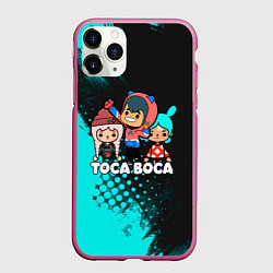 Чехол iPhone 11 Pro матовый Toca Boca Рита и Леон, цвет: 3D-малиновый