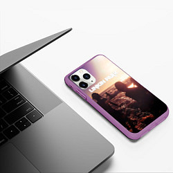 Чехол iPhone 11 Pro матовый Linkin Park - One More Light, цвет: 3D-фиолетовый — фото 2