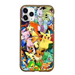 Чехол iPhone 11 Pro матовый АНИМЕ, ПОКЕМОНЫ ВСЕ ПЕРСОНАЖИ POKEMON