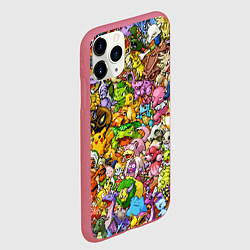 Чехол iPhone 11 Pro матовый ПОКЕМОНЫ В ПИКСЕЛЯХ PIXEL POKEMON, цвет: 3D-малиновый — фото 2