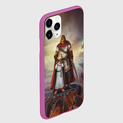 Чехол iPhone 11 Pro матовый Славянский Воин Защитник, цвет: 3D-фиолетовый — фото 2