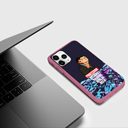 Чехол iPhone 11 Pro матовый Бумажный дом Профессор с маской, цвет: 3D-малиновый — фото 2