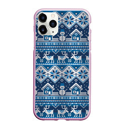 Чехол iPhone 11 Pro матовый Christmas Pattern, цвет: 3D-розовый