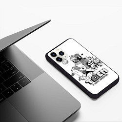 Чехол iPhone 11 Pro матовый TOEM, цвет: 3D-черный — фото 2