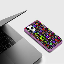 Чехол iPhone 11 Pro матовый Geometry Dash: Heroes, цвет: 3D-фиолетовый — фото 2