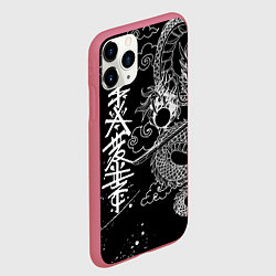 Чехол iPhone 11 Pro матовый БЕЛЫЙ ДРАКОН ЯПОНИЯ WHITE DRAGON, цвет: 3D-малиновый — фото 2