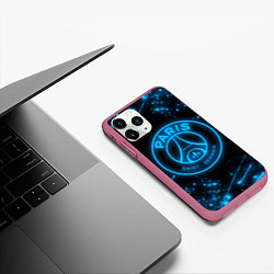 Чехол iPhone 11 Pro матовый PSG NEON STYLE SPORT ПСГ НЕОН, цвет: 3D-малиновый — фото 2