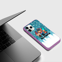 Чехол iPhone 11 Pro матовый Новогодний Toca Boca, цвет: 3D-фиолетовый — фото 2