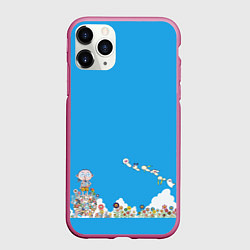 Чехол iPhone 11 Pro матовый Такой разный Такаси Мураками, цвет: 3D-малиновый