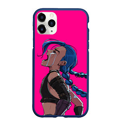 Чехол iPhone 11 Pro матовый League of legends Jinx, цвет: 3D-тёмно-синий